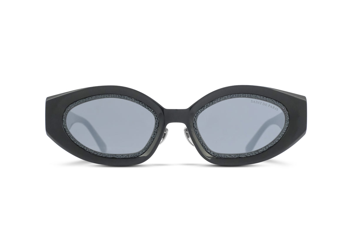 SAINT DE PARIS - HOLLYWOOD BLACK WITH DARK GREY RIMS AND MIRROR LENSES