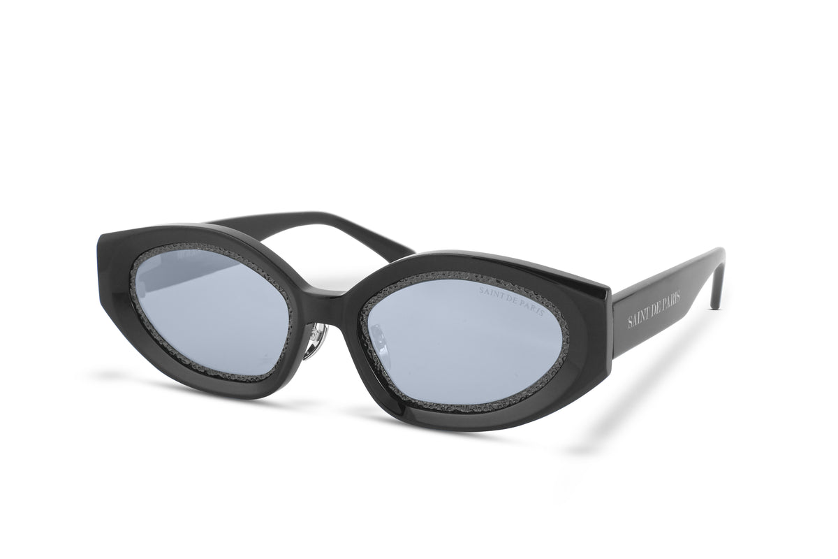SAINT DE PARIS - HOLLYWOOD BLACK WITH DARK GREY RIMS AND MIRROR LENSES