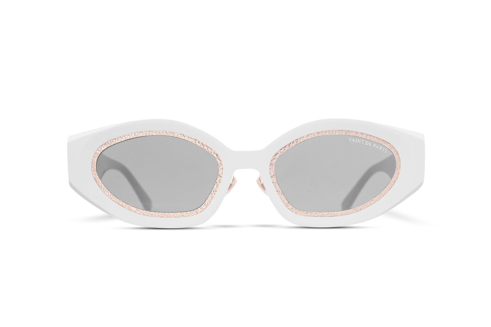 SAINT DE PARIS - HOLLYWOOD WHITE BLACK WITH GOLD RIMS AND MIRROR LENSES