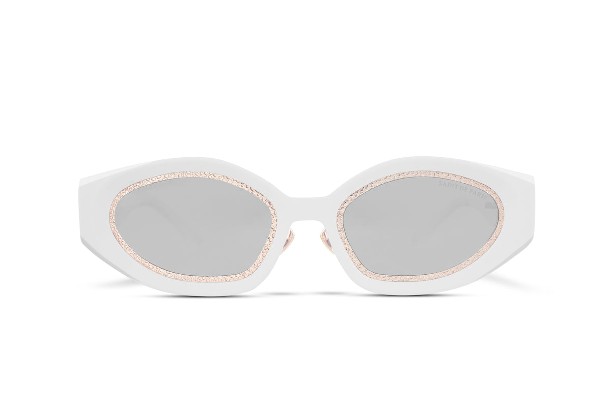 SAINT DE PARIS - HOLLYWOOD WHITE GOLD WITH SILVER MIRROR LENSES