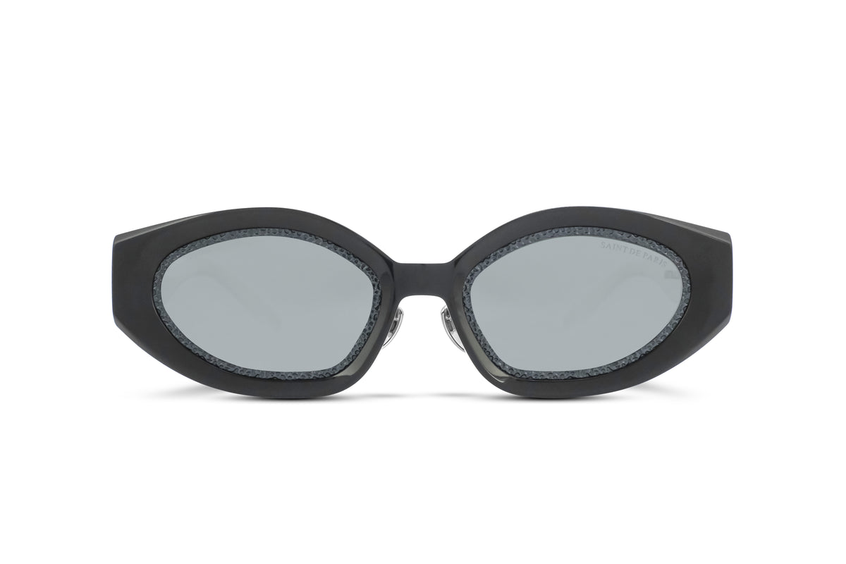 SAINT DE PARIS - HOLLYWOOD BLACK WHITE WITH DARK GREY RIMS AND MIRROR LENSES