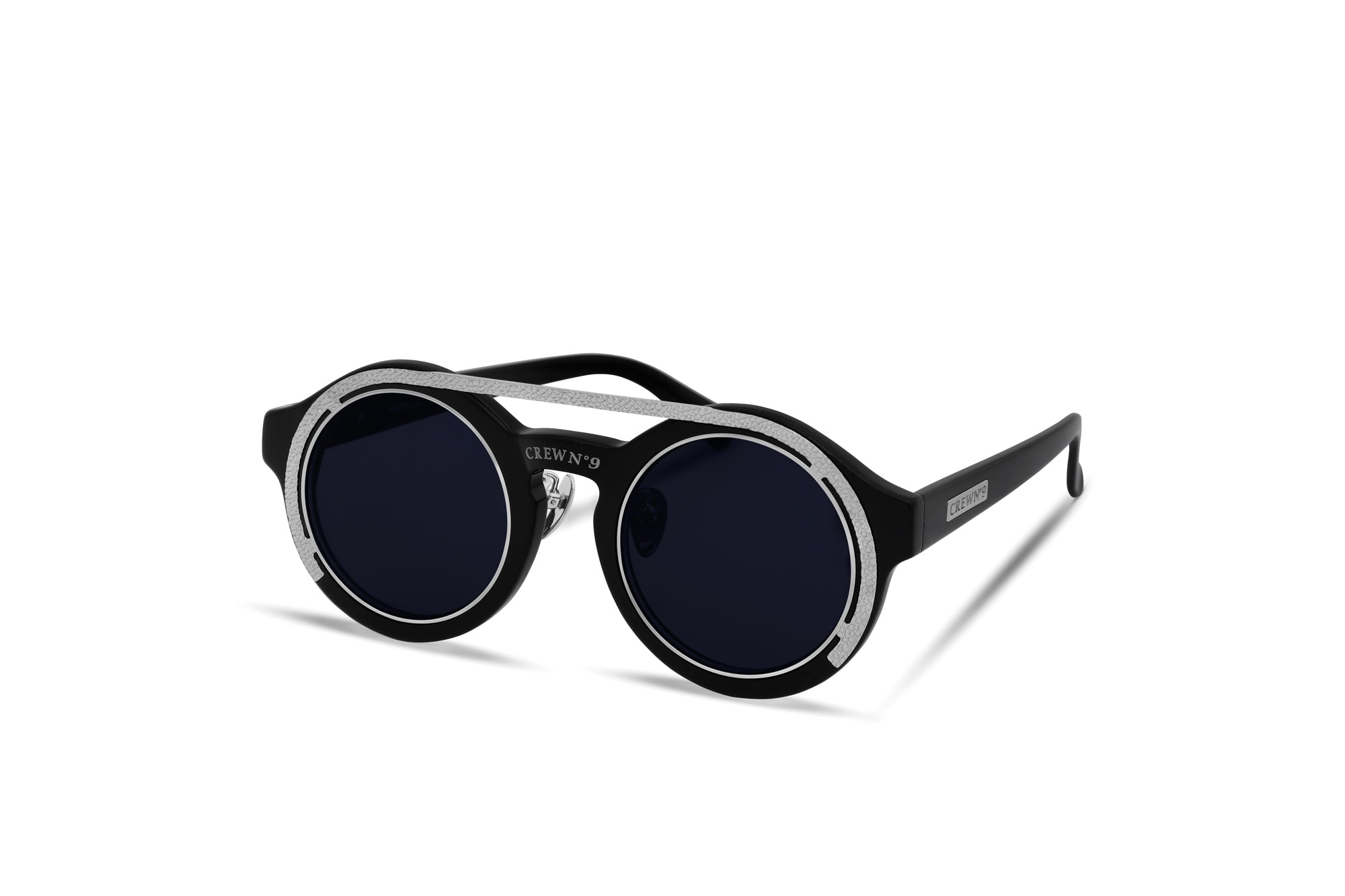 CREW No 9 - ROMA BLACK SILVER WITH DARK BLUE LENSES