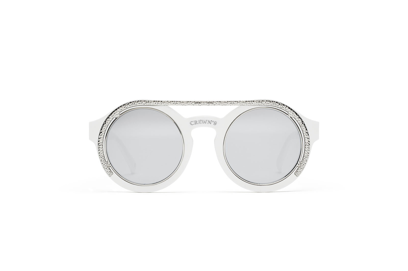 CREW No 9 - ROMA WHITE SILVER WITH MIRROR LENSES SUNGLASSES