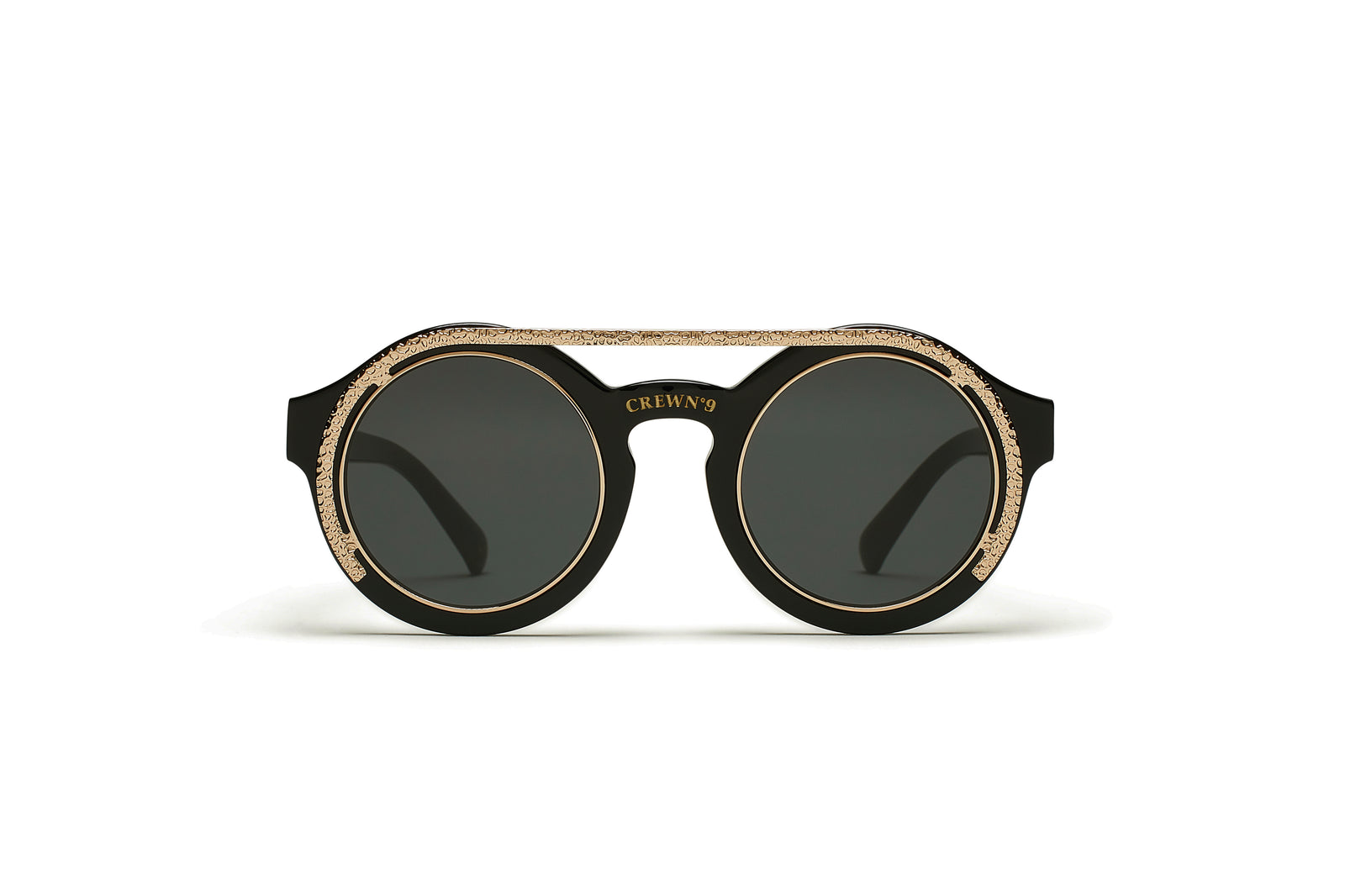 CREW No 9 - ROMA BLACK GOLD WITH GREY LENSES SUNGLASSES