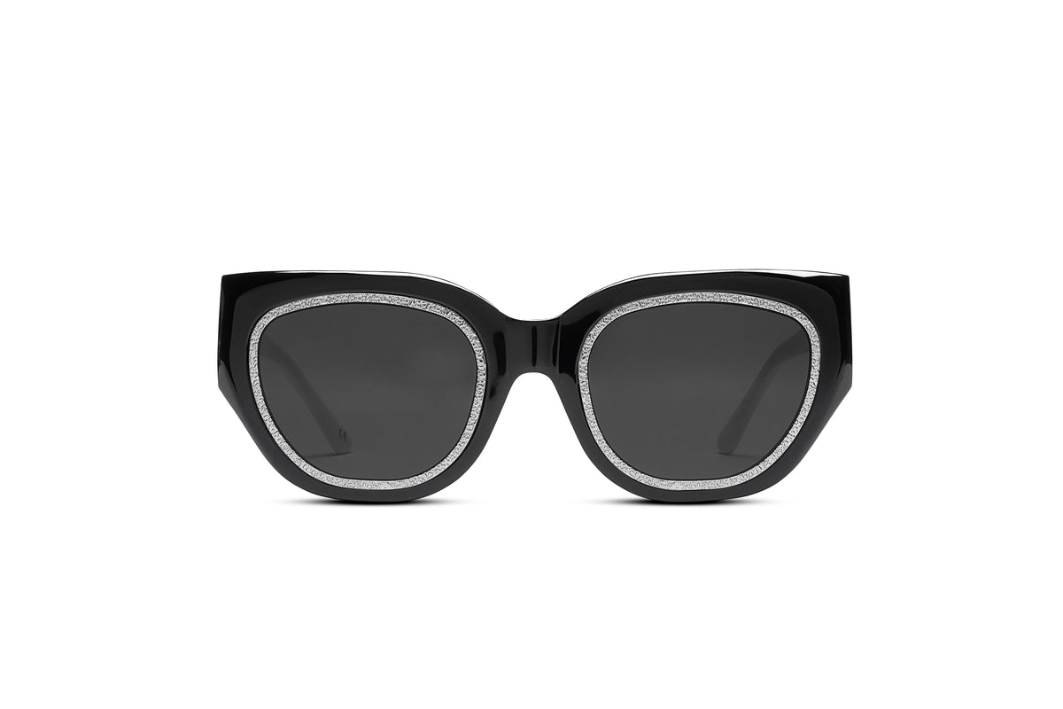 CREW No 9 - AIR DE PARIS BLACK WHITE SILVER SUNGLASSES