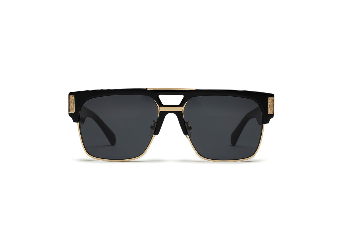 CREW No 9 - DEFIANCE BLACK GOLD WITH GOLD LOGO SUNGLASSES