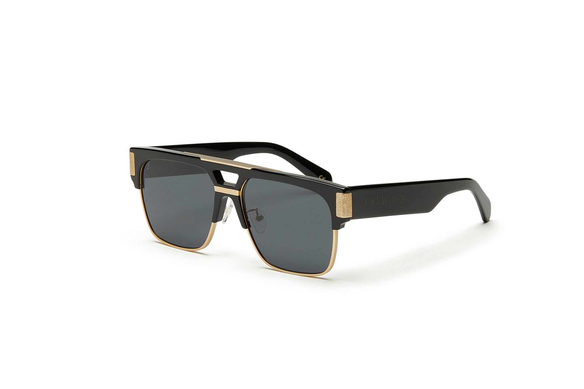 CREW No 9 - DEFIANCE BLACK GOLD WITH BLACK LOGO SUNGLASSES