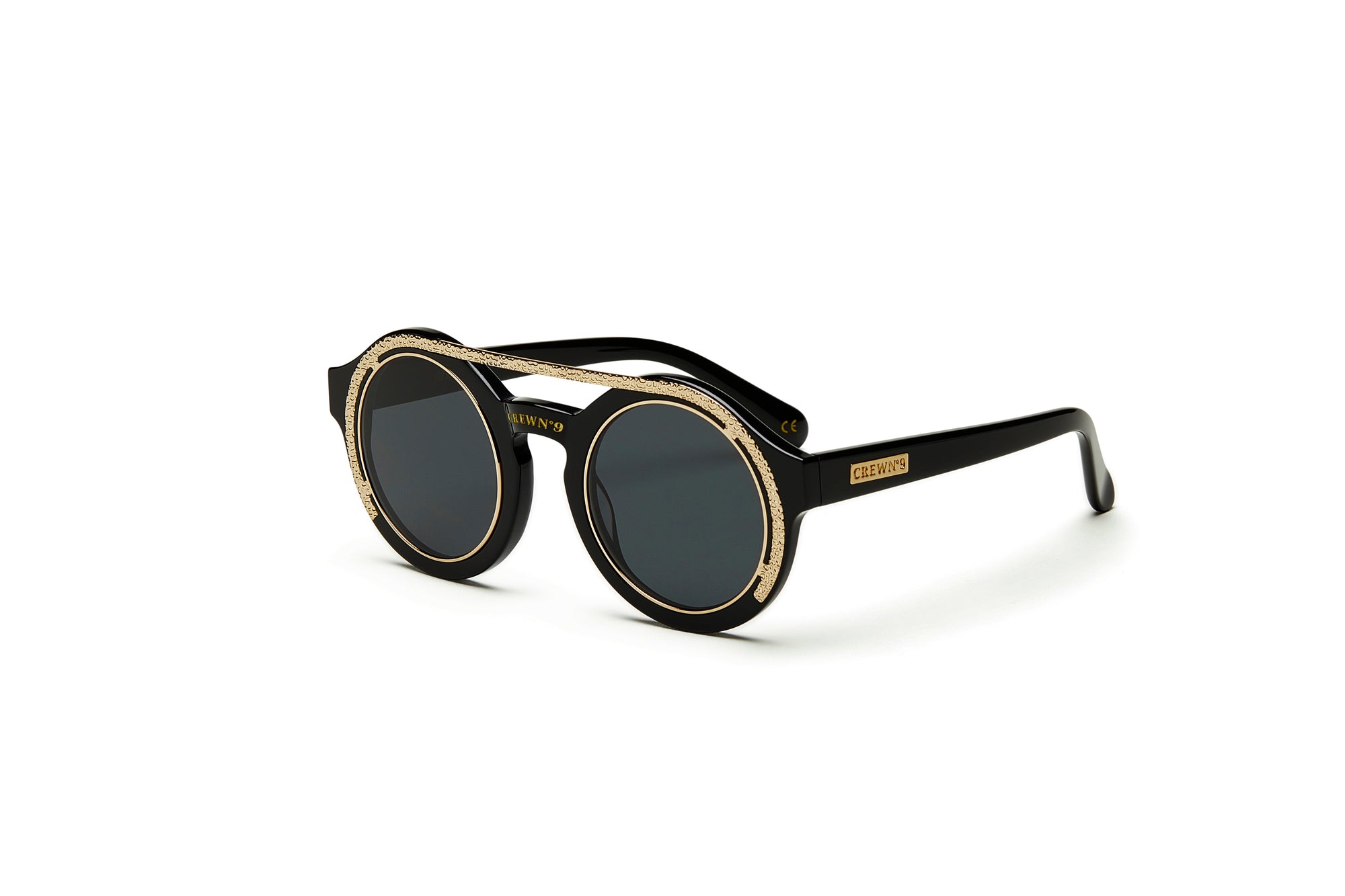 CREW No 9 - ROMA BLACK GOLD WITH GREY LENSES SUNGLASSES