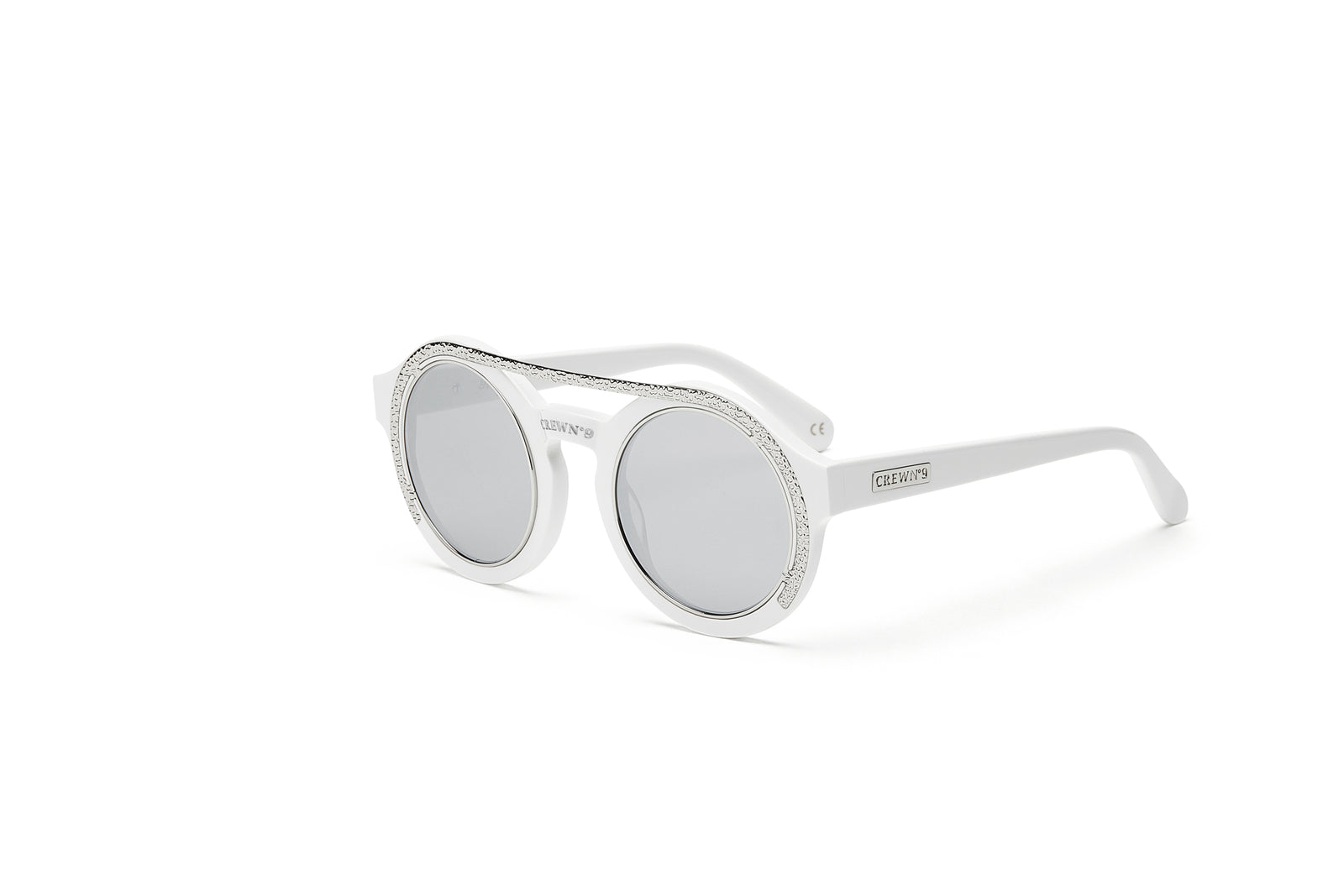CREW No 9 - ROMA WHITE SILVER WITH MIRROR LENSES SUNGLASSES