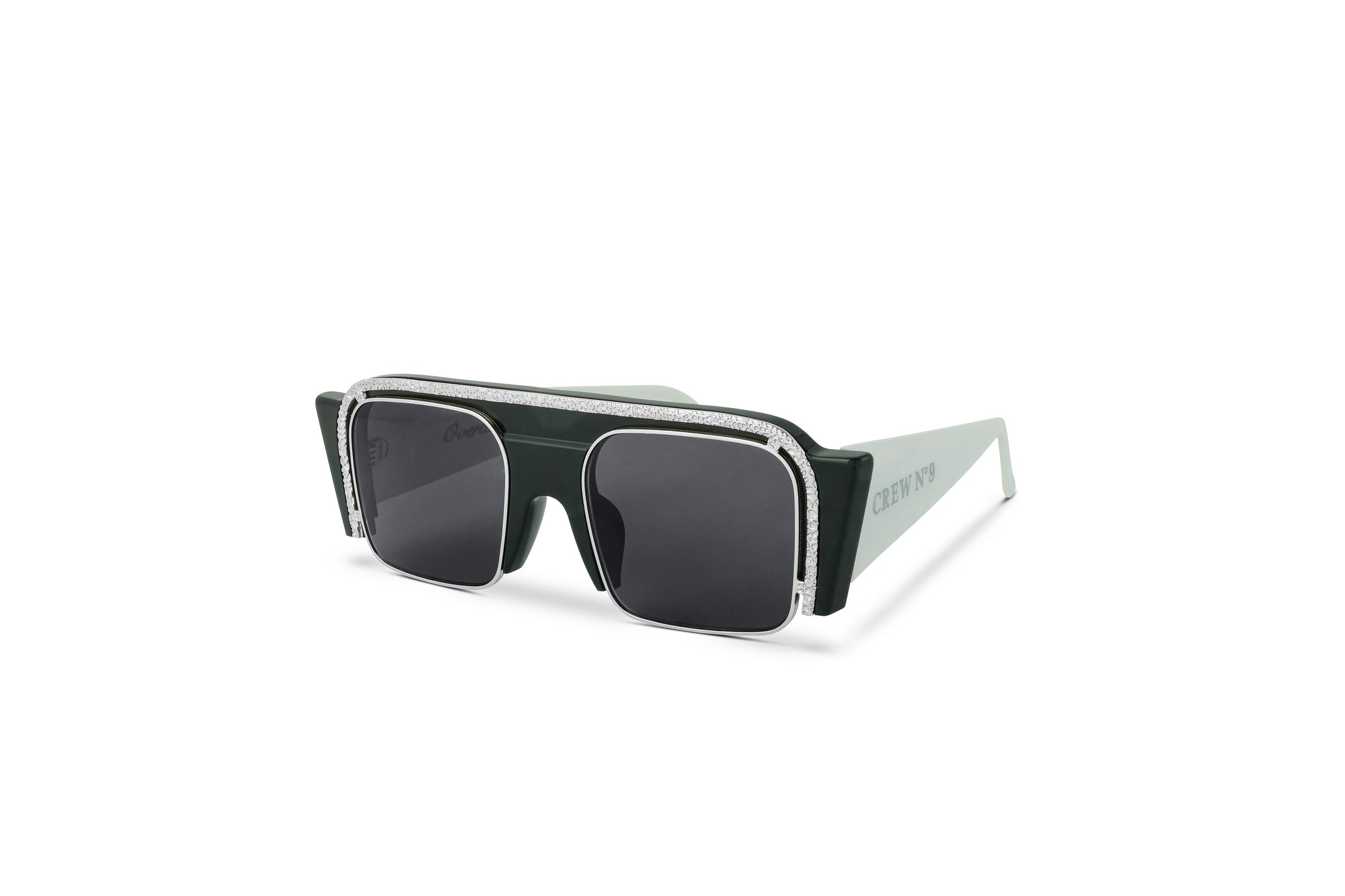 CREW No 9 - OVERTAKE BLACK WHITE SILVER SUNGLASSES