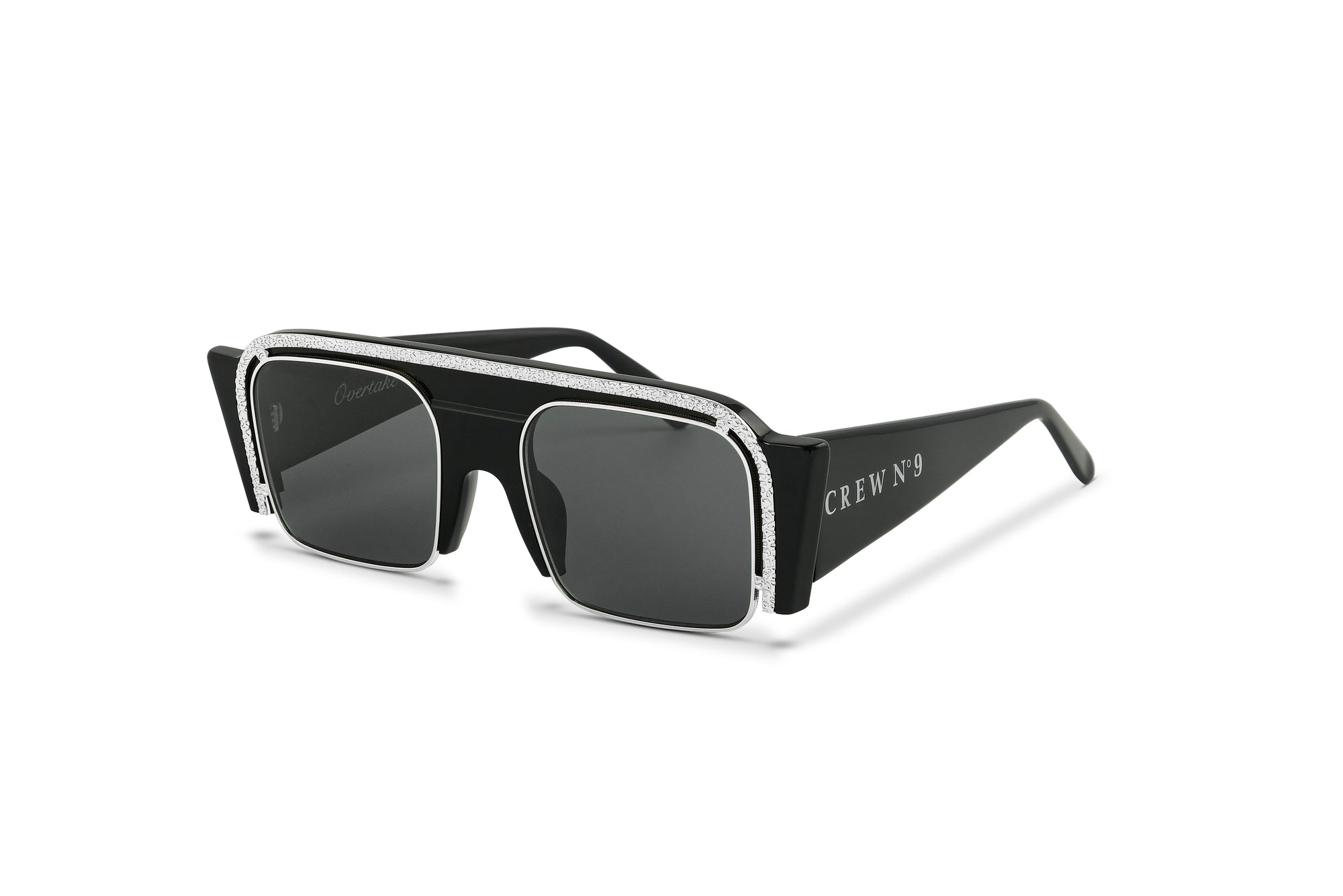 CREW No 9 - OVERTAKE BLACK SILVER SUNGLASSES